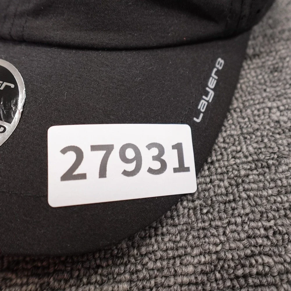 Layer 8 Hat Cap Strap Back Mens One Size Black Running Lightweight Polyester